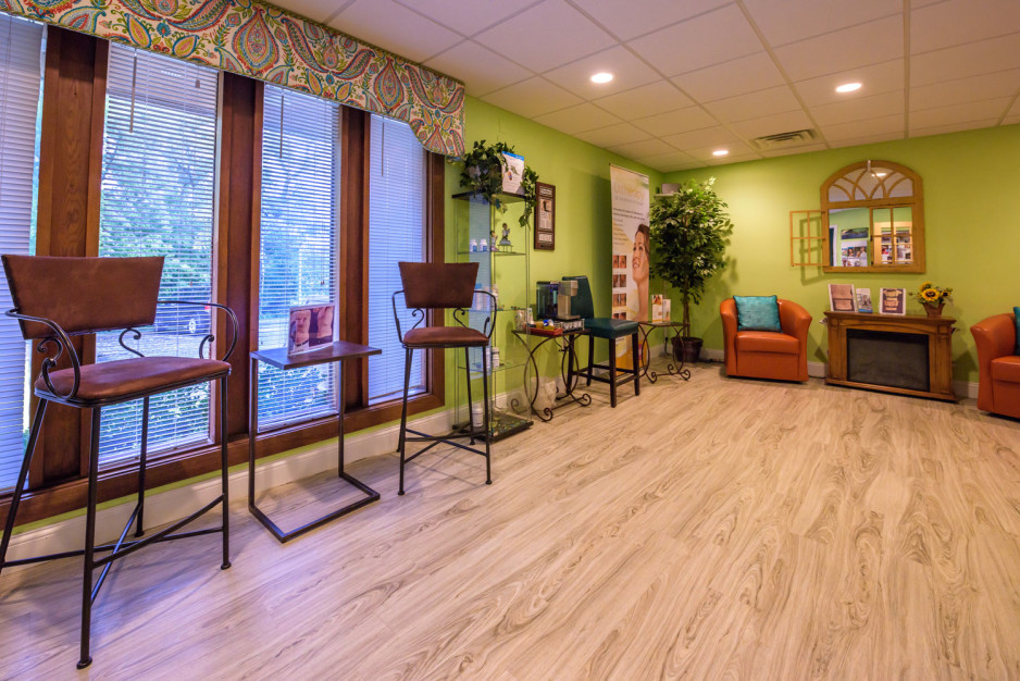 Waiting area of Tomorrow's Wellness Center, NJ's premier med spa.